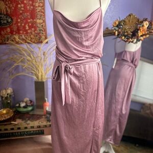 Elegant Mauve Satin Dress